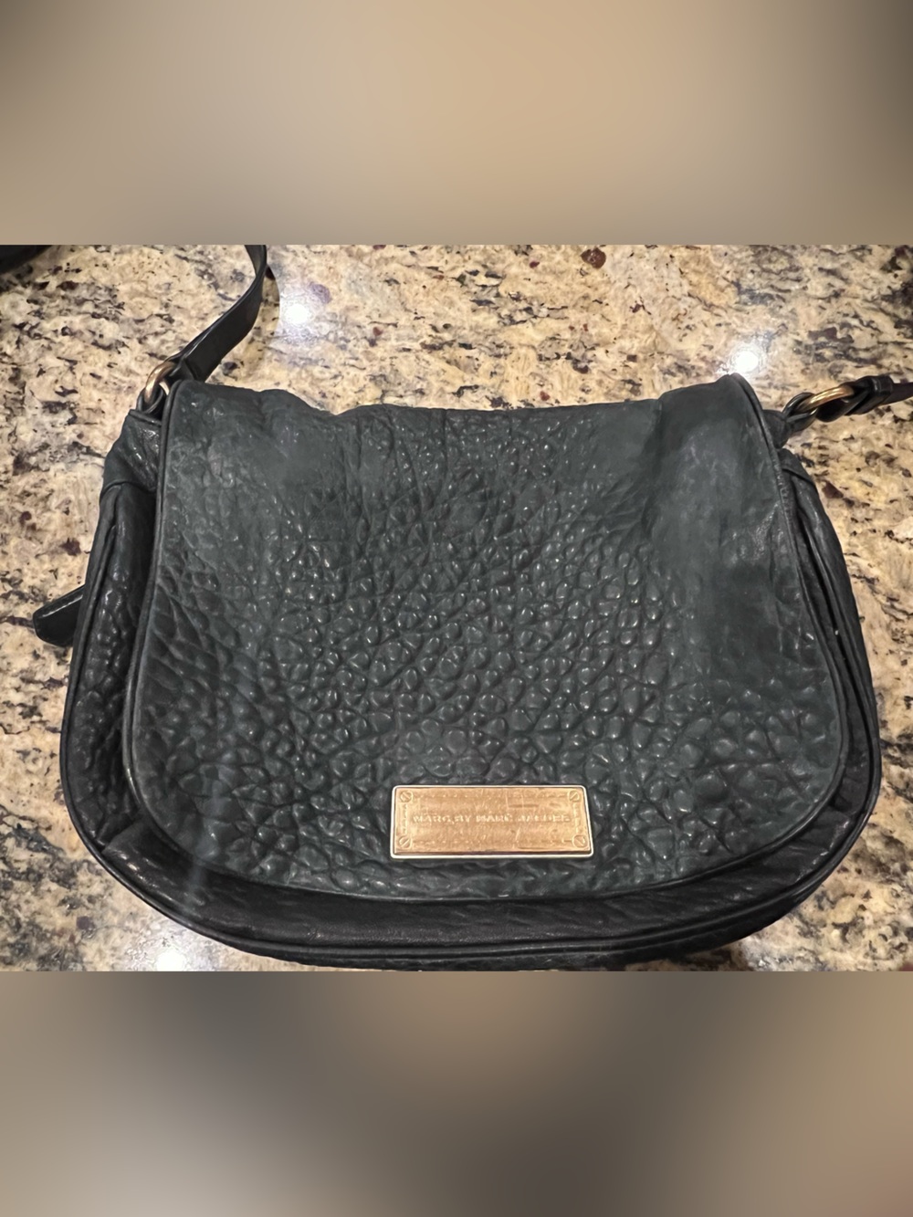 Marc by Marc Jacobs black leather purse with unique zipper accent